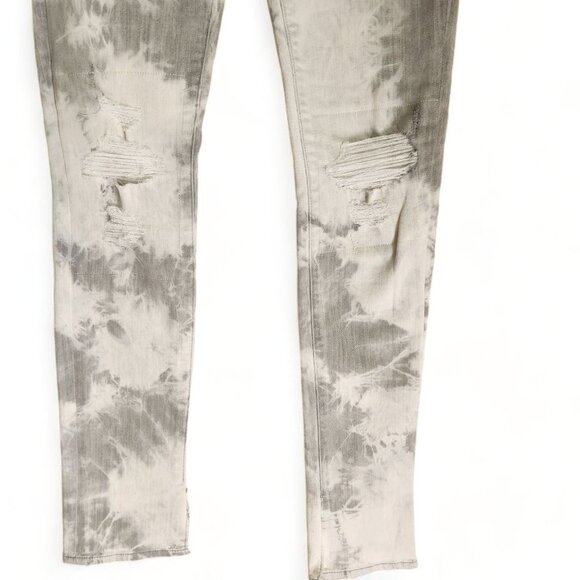 J BRAND JEANS 8112 Mid-Rise Rail FAME Tie Dye Skinny Size 25 (25x31")‎ Gray Moto - Picture 6 of 16
